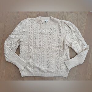 JOIE blush pink pearl embellished sweater